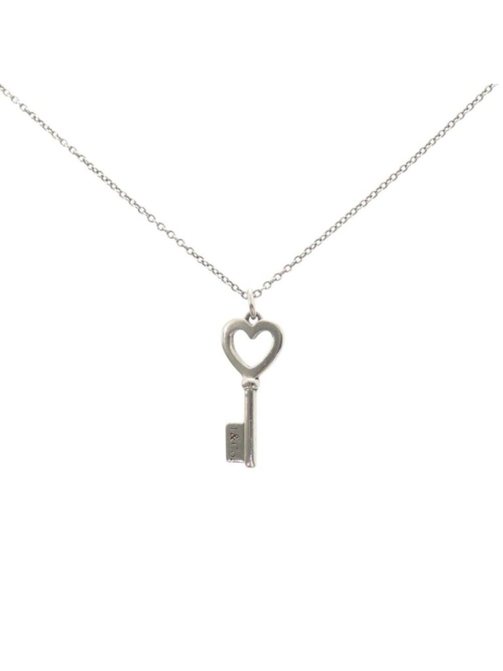 Tiffany & Co Heart Key Necklace 925 Sterling Silver